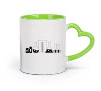 DEBINGY céramique Tasse à café avec anse - Céramique classique Chimie de laboratoire （11oz/320ml） Lave-vaisselle et micro-ondes, pour le bureau et la maison Vert