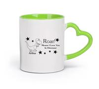 DEBINGY céramique Tasse à café avec anse - Céramique classique Dinosaur Roar Baby Dino Park Salle de jeux Star （11oz/320ml） Pour le bureau et la maison Vert