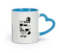 DEBINGY céramique Tasse à café avec anse - Céramique classique Étagère à ustensiles de cuisine abstraite （11oz/320ml） Cappuccino, latte macchiato, thé, expresso Bleu