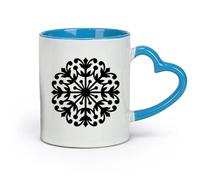 DEBINGY céramique Tasse à café avec anse - Céramique classique Méditation de l'alphabet mandala （11oz/320ml） Élégant et durable - Compatible micro-ondes et lave-vaisselle Bleu