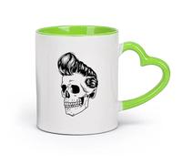 DEBINGY céramique Tasse à café avec anse - Céramique classique Squelette （11oz/320ml） Parfait pour les cuisines, restaurants et cafés, excellente idée cadeau Vert