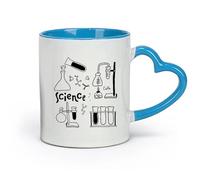 DEBINGY céramique Tasse à café Bibliothèque Science Chimie École Laboratoire Utilisation scientifique （11oz/320ml） Tasses à café en céramique pour la maison ou le travail Bleu