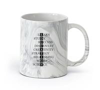 DEBINGY céramique Tasse à café Citation éducative Apprendre des mots Motivation Étude Lettres École （11oz/320ml） Utilisation au café ou au restaurant Marmorschwarz