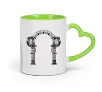 DEBINGY céramique Tasse à café Colonne grecque antique rétro en arc de dragon pour salle de jeux, animal rétro （11oz/320ml） Pour le bureau et la maison Vert