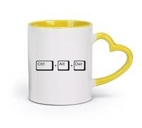 DEBINGY céramique Tasse à café, Ctrl Alt Suppr Informatique G ole de sciences Geek Ordinateur portable Science Citations inspirantes （11oz/320ml） Toutes occasions Jaune