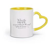 DEBINGY céramique Tasse à café Écritures chrétiennes Naviguer Nous avons cette espérance comme une ancre pour l'âme Hébreux 6:19 （11oz/320ml） Pour expresso Jaune