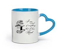DEBINGY céramique Tasse à café élégante Citations sur la lecture de livres Je fais partie de tout ce que j'ai lu Salle de lecture Bibliothèque （11oz/320ml） Toutes occasions Bleu