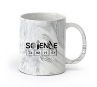 DEBINGY céramique Tasse à café élégante Professeur de sciences Mathématiques Physique Chimie Tableau périodique Logo scientifique （11oz/320ml） Lave-vaisselle Marmorschwarz