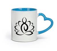 DEBINGY céramique Tasse à café, Fleur de lotus Bouddhisme Méditation Relaxation Yoga Studio de yoga Mode （11oz/320ml） Tasses à café en céramique pour la maison ou le travail Bleu