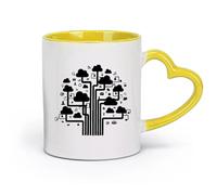 DEBINGY céramique Tasse à café, Internet Cloud Technologie Communication Il Gamer Zone Salle de jeux Garçon （11oz/320ml） Pour le bureau et la maison Jaune