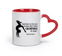 DEBINGY céramique Tasse à café, Les jours difficiles sont les meilleurs citations Gymnasticsnasiumnast Logo Sports Playroom （11oz/320ml） Restaurant, bureau Rouge