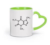 DEBINGY céramique Tasse à café Molécule de caféine, tableau périodique des éléments, apprentissage en e chimie （11oz/320ml） Lave-vaisselle Vert
