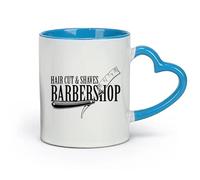 DEBINGY céramique Tasse à café, Salon de coiffure Coupe de cheveux Rasage Coiffeur Salon de coiffure Salon de coiffure （11oz/320ml） Restaurant, bureau Bleu