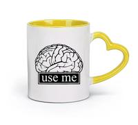 DEBINGY céramique Tasse à café, Travail mental Éducation Motivation Signe Science Citation Apprentissage École （11oz/320ml） Cadeau pour homme ou femme Jaune