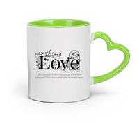 DEBINGY céramique Tasse à thé 1 Corinthiens 13 versets 4-8 NIV Versets bibliques chrétiens Religion Famille Amour Citations （11oz/320ml） Restaurant, bureau Vert