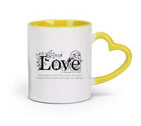 DEBINGY céramique Tasse à thé 1 Corinthiens 13 versets 4-8 NIV Versets bibliques chrétiens Religion Famille Amour Citations （11oz/320ml） Restaurant, bureau Jaune
