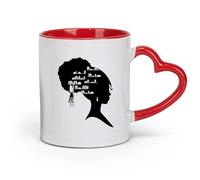 DEBINGY céramique Tasse à thé Bibliothèque Étagère Bibliothèque de filles africaines Livres de bibliothèque Concept de bibliothèque （11oz/320ml） Restaurant, bureau Rouge