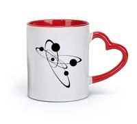 DEBINGY céramique Tasse à thé en céramique Science électronique atomique Chimie Physique nu ire （11oz/320ml） Parfait pour les cuisines, restaurants et cafés, excellente idée cadeau Rouge