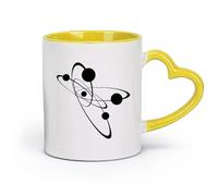 DEBINGY céramique Tasse à thé en céramique Science électronique atomique Chimie Physique nu ire （11oz/320ml） Parfait pour les cuisines, restaurants et cafés, excellente idée cadeau Jaune