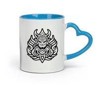 DEBINGY céramique Tasse à thé ou à café fantaisie une icône de style glyphe du symbole de la mythologie hindoue （11oz/320ml） Cadeau pour homme ou femme Bleu