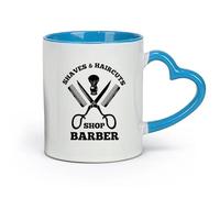 DEBINGY céramique Tasse à thé Outils de coupe de cheveux et de rasage pour salon de coiffure pour hommes （11oz/320ml） Bureau, maison, café, lave-vaisselle et micro-ondes Bleu
