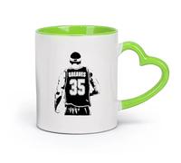 DEBINGY céramique Tasse à thé Sélection des joueurs de basket-ball et numéros de maillot pour garçons （11oz/320ml） Tasse à café en céramique pour cappuccino, thé, lait Vert