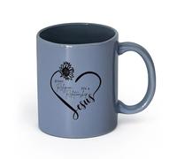 DEBINGY céramique Tasse à thé Versets bibliques Jésus Cœur Ceci n'est pas une religion Relation Fleur （11oz/320ml） Cappuccino, latte macchiato, thé, expresso Blaugrau