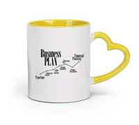DEBINGY céramique Tasse - Céramique Chronologie du plan d'affaires Marketing Planification financière École （11oz/320ml） Pour expresso, service à thé Jaune