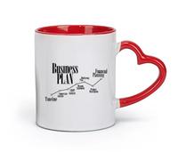 DEBINGY céramique Tasse - Céramique Chronologie du plan d'affaires Marketing Planification financière École （11oz/320ml） Pour expresso, service à thé Rouge