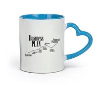 DEBINGY céramique Tasse - Céramique Chronologie du plan d'affaires Marketing Planification financière École （11oz/320ml） Pour expresso, service à thé Bleu