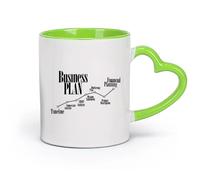 DEBINGY céramique Tasse - Céramique Chronologie du plan d'affaires Marketing Planification financière École （11oz/320ml） Pour expresso, service à thé Vert