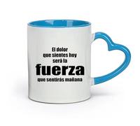 DEBINGY céramique Tasse - Céramique Citations de motivation : Ce que vous ressentez aujourd'hui deviendra votre force demain （11oz/320ml） Toutes occasions Bleu