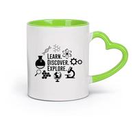 DEBINGY céramique Tasse - Céramique Exploration scientifique Laboratoire Expérience Outils Apprentissage Découverte Exploration （11oz/320ml） Joli cadeau de Noël Vert