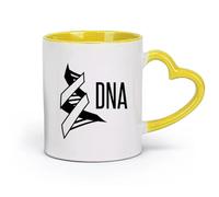 DEBINGY céramique Tasse - Céramique Laboratoire de sciences Généalogie Biologie Lettres ADN Molécules École （11oz/320ml） Pour thé, café, lait, cappuccino Jaune