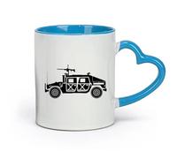 DEBINGY céramique Tasse en céramique Chars Forces armées Véhicules terrestres Mitrailleuses Assurance qualité （11oz/320ml） Pour le thé Café chaud Bleu