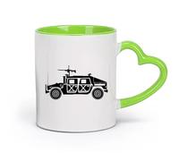 DEBINGY céramique Tasse en céramique Chars Forces armées Véhicules terrestres Mitrailleuses Assurance qualité （11oz/320ml） Pour le thé Café chaud Vert