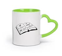 DEBINGY céramique Tasse en céramique Citations Tous les secrets du monde sont contenus dans les livres Motivation Lecture Bibliothèque （11oz/320ml） Restaurant, bureau Vert