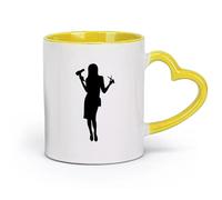 DEBINGY céramique Tasse en céramique pour café, thé et cacao Coiffeur Coiffeur Salon de beauté （11oz/320ml） Cadeau humoristique pour les amateurs de café, les collègues et les amis Jaune