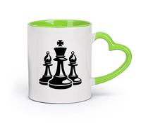 DEBINGY céramique Tasse en céramique pour café, thé et cacao logo simple du club d'échecs （11oz/320ml） Élégant et durable - Compatible micro-ondes et lave-vaisselle Vert