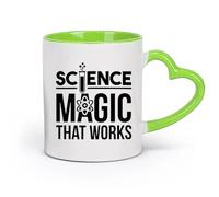 DEBINGY céramique Tasse en céramique pour café, thé et cacao Magie des sciences à l'école （11oz/320ml） Élégant et durable - Compatible micro-ondes et lave-vaisselle Vert