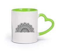DEBINGY céramique Tasse en céramique pour café, thé et cacao Mandala Yoga Studio Motif marocain Boho （11oz/320ml） Tasses à café en céramique pour la maison ou le travail Vert
