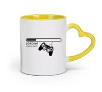 DEBINGY céramique Tasse en céramique pour café, thé et cacao Manette de jeu vidéo Gamer Boy （11oz/320ml） Lave-vaisselle et micro-ondes, pour le bureau et la maison Jaune