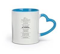 DEBINGY céramique Tasse en céramique pour café, thé et cacao Notre règlement intérieur Cuisine classique （11oz/320ml） Cadeau de bureau unique pour femme et homme Bleu