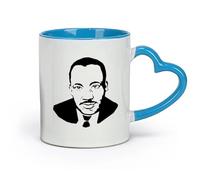 DEBINGY céramique Tasse en céramique pour café, thé et cacao Silhouette du portrait de Martin Luther King （11oz/320ml） Cappuccino, latte macchiato, thé, expresso Bleu