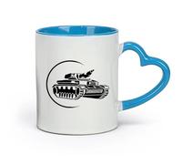 DEBINGY céramique Tasse en céramique pour café, thé et cacao Tank Military Boy Garage Cool （11oz/320ml） Cadeau humoristique pour les amateurs de café, les collègues et les amis Bleu