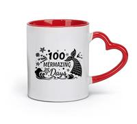 DEBINGY céramique Tasse en céramique pour la maison et le bureau citation de sirène de Mermazing Days （11oz/320ml） Pour thé, café et boissons chaudes Rouge