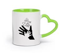 DEBINGY céramique Tasse en céramique pour la maison et le bureau J'aime mon père （11oz/320ml） Parfait pour les cuisines, restaurants et cafés, excellente idée cadeau Vert