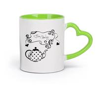 DEBINGY céramique Tasse en céramique pour la maison et le bureau Tea Party Teapot Kitchen Restaurant Salon de thé （11oz/320ml） Idéal pour la maison et le bureau Vert