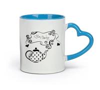 DEBINGY céramique Tasse en céramique pour la maison et le bureau Tea Party Teapot Kitchen Restaurant Salon de thé （11oz/320ml） Idéal pour la maison et le bureau Bleu