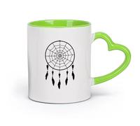 DEBINGY céramique Tasse en céramique pour la maison et le bureau un attrape-rêves, une promesse silencieuse （11oz/320ml） Pour hommes et femmes Vert